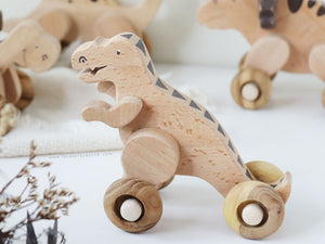Wooden Dino Push Toys