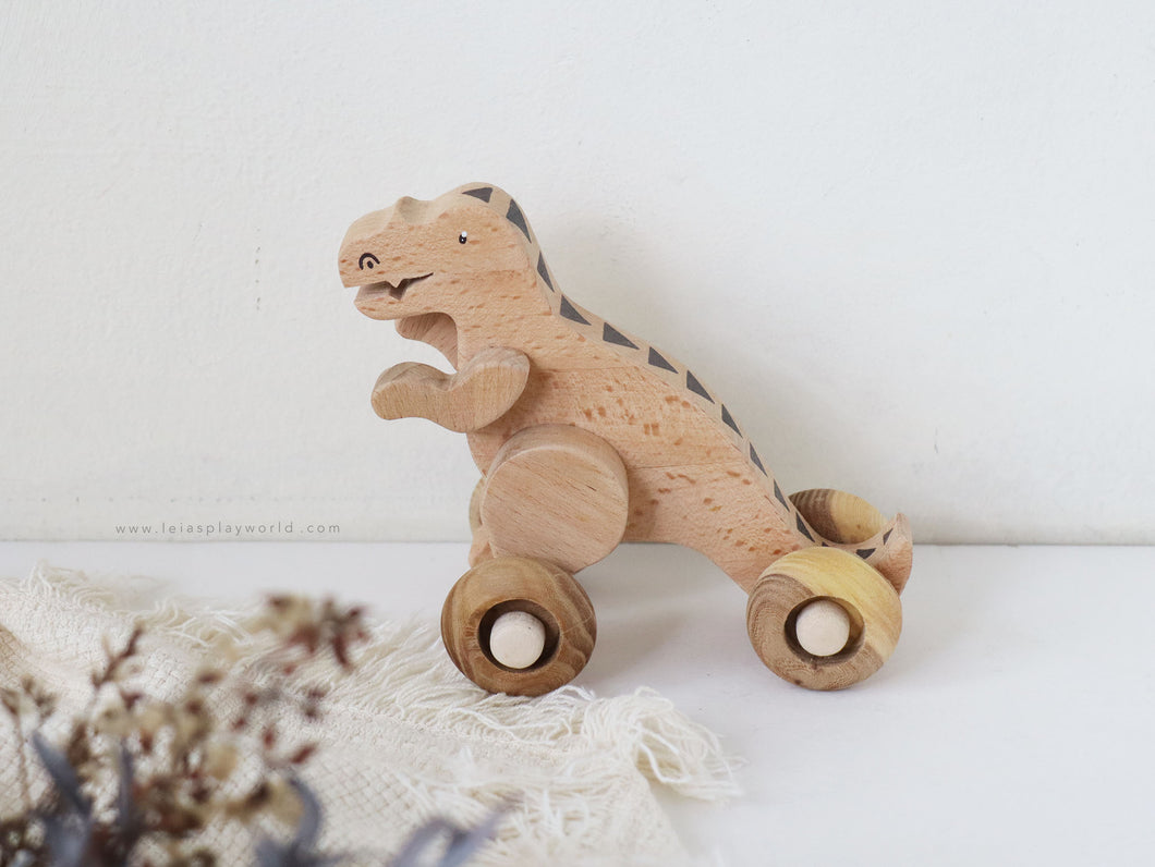 Wooden Dino Push Toys