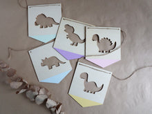 Load image into Gallery viewer, Wooden Dino Decor Banner
