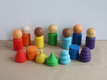 Load image into Gallery viewer, Diversity Pegdolls with Hats (Set of 7)
