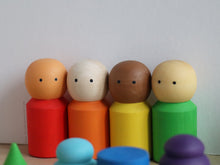 Load image into Gallery viewer, Diversity Pegdolls with Hats (Set of 7)
