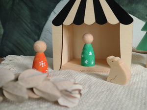 Whimsical Tent (with 2 Be Kind Pegdolls)
