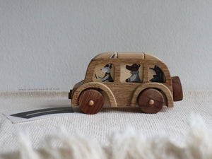Wooden Bus with Animal Blocks