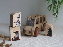 Load image into Gallery viewer, Wooden Bus with Animal Blocks
