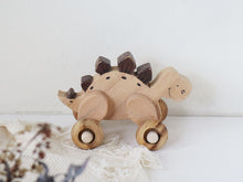 Load image into Gallery viewer, Wooden Dino Push Toys
